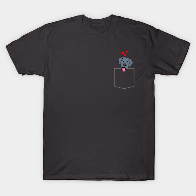 Black Lab Pocket Puppy T-Shirt by DesignCat